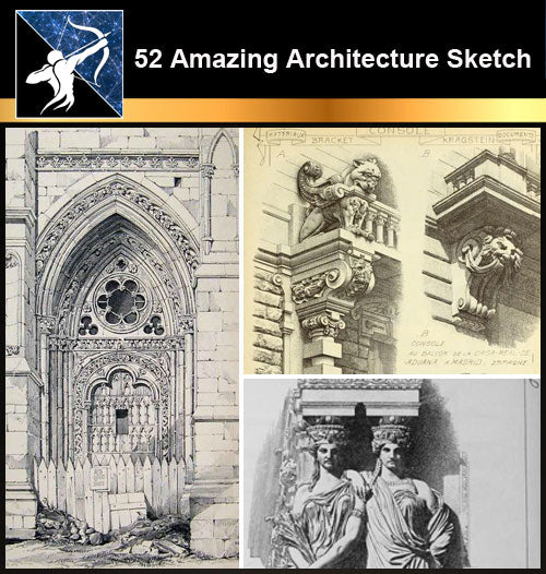 ★52 Amazing Architecture Sketch Hand Drawing!! ★ Must Watch!