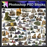 【Photoshop PSD Blocks】Landscape Stone PSD Blocks 1 - Architecture Autocad Blocks,CAD Details,CAD Drawings,3D Models,PSD,Vector,Sketchup Download