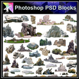 【Photoshop PSD Blocks】Landscape Stone PSD Blocks 2 - Architecture Autocad Blocks,CAD Details,CAD Drawings,3D Models,PSD,Vector,Sketchup Download