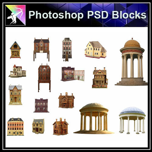 【Photoshop PSD Blocks】Chinese Pavilion PSD Blocks 5 - Architecture Autocad Blocks,CAD Details,CAD Drawings,3D Models,PSD,Vector,Sketchup Download