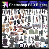 【Photoshop PSD Blocks】Landscape Statue PSD Blocks 2 - Architecture Autocad Blocks,CAD Details,CAD Drawings,3D Models,PSD,Vector,Sketchup Download