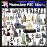 【Photoshop PSD Blocks】Landscape Statue PSD Blocks 3 - Architecture Autocad Blocks,CAD Details,CAD Drawings,3D Models,PSD,Vector,Sketchup Download