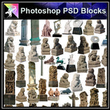 【Photoshop PSD Blocks】Landscape Statue PSD Blocks 5 - Architecture Autocad Blocks,CAD Details,CAD Drawings,3D Models,PSD,Vector,Sketchup Download