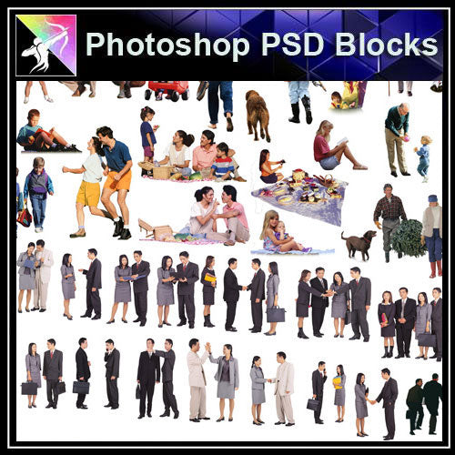【Photoshop PSD Blocks】People PSD Blocks 7 - Architecture Autocad Blocks,CAD Details,CAD Drawings,3D Models,PSD,Vector,Sketchup Download