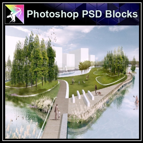 Photoshop PSD Landscape -Landscape presentation concept psd V.2 - Architecture Autocad Blocks,CAD Details,CAD Drawings,3D Models,PSD,Vector,Sketchup Download