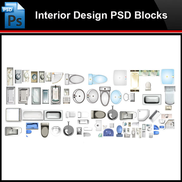 ★Photoshop PSD Blocks-Interior Design PSD Blocks -Bathroom facilities PSD Blocks V2 - Architecture Autocad Blocks,CAD Details,CAD Drawings,3D Models,PSD,Vector,Sketchup Download