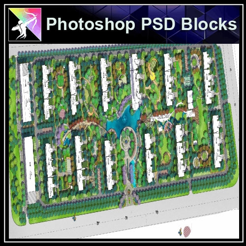 Photoshop PSD Landscape Layout -Residential Plan Design PSD V.3 - Architecture Autocad Blocks,CAD Details,CAD Drawings,3D Models,PSD,Vector,Sketchup Download