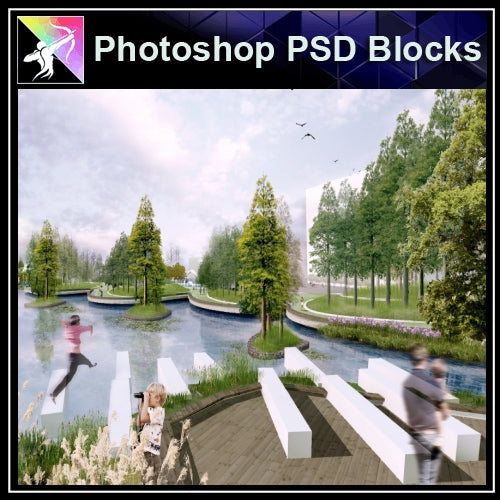 Photoshop PSD Landscape -Landscape presentation concept psd V.5 - Architecture Autocad Blocks,CAD Details,CAD Drawings,3D Models,PSD,Vector,Sketchup Download