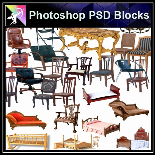 ★Photoshop PSD Blocks-Chair PSD Blocks - Architecture Autocad Blocks,CAD Details,CAD Drawings,3D Models,PSD,Vector,Sketchup Download