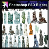 ★Photoshop PSD Blocks-Chinese Lion Stature PSD Blocks - Architecture Autocad Blocks,CAD Details,CAD Drawings,3D Models,PSD,Vector,Sketchup Download