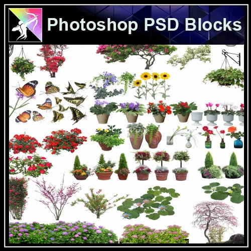 ★Photoshop PSD Blocks-Flower,Tree PSD Blocks - Architecture Autocad Blocks,CAD Details,CAD Drawings,3D Models,PSD,Vector,Sketchup Download