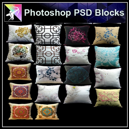 ★Photoshop PSD Blocks-Pillow PSD Blocks - Architecture Autocad Blocks,CAD Details,CAD Drawings,3D Models,PSD,Vector,Sketchup Download