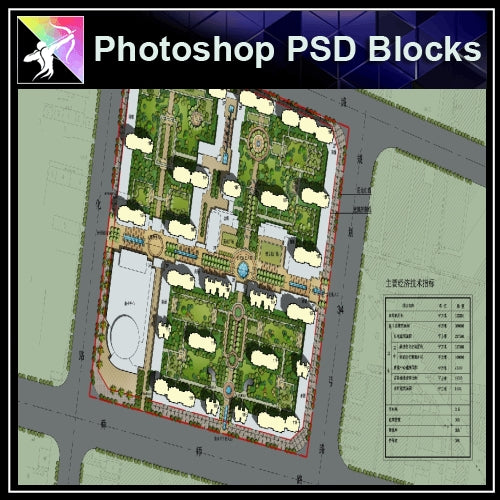 Photoshop PSD Landscape Layout -Residential Plan Design PSD V.8 - Architecture Autocad Blocks,CAD Details,CAD Drawings,3D Models,PSD,Vector,Sketchup Download