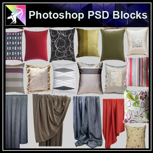 ★Photoshop PSD Blocks-Pillow PSD Blocks - Architecture Autocad Blocks,CAD Details,CAD Drawings,3D Models,PSD,Vector,Sketchup Download