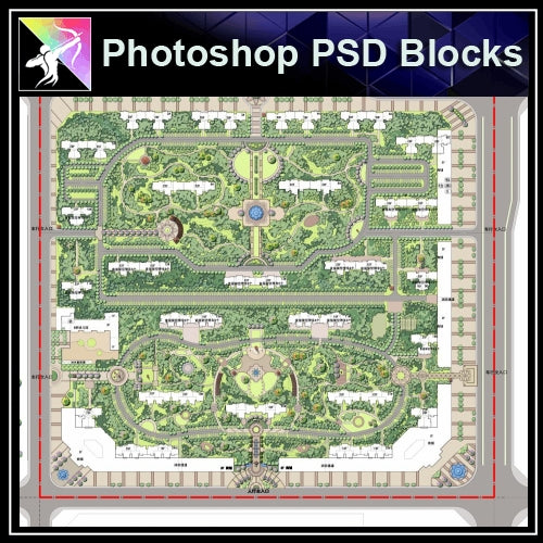 Photoshop PSD Landscape Layout Plan Blocks  V.9 - Architecture Autocad Blocks,CAD Details,CAD Drawings,3D Models,PSD,Vector,Sketchup Download