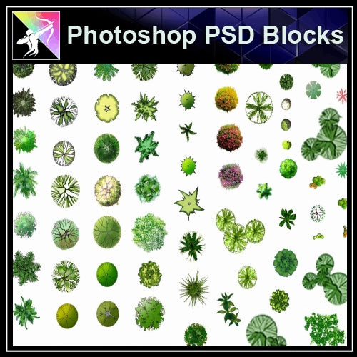 ★Photoshop PSD Blocks-Tree Plan PSD Blocks - Architecture Autocad Blocks,CAD Details,CAD Drawings,3D Models,PSD,Vector,Sketchup Download