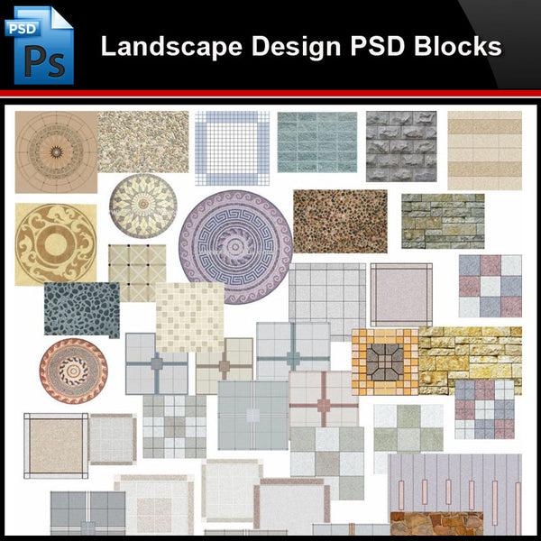 ★Photoshop PSD Blocks-Landscape Design PSD Blocks-2D Paving Design PSD Blocks - Architecture Autocad Blocks,CAD Details,CAD Drawings,3D Models,PSD,Vector,Sketchup Download