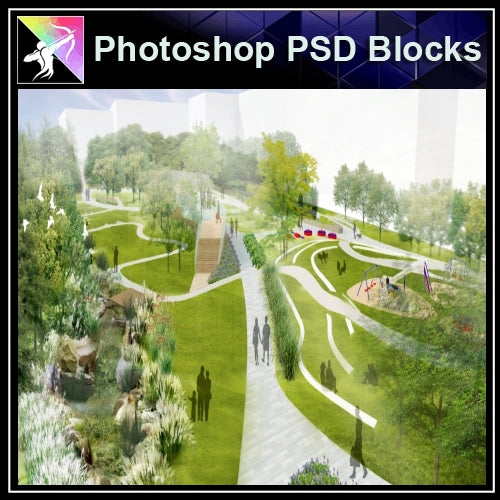 Photoshop PSD Landscape -Landscape presentation concept psd V.10 - Architecture Autocad Blocks,CAD Details,CAD Drawings,3D Models,PSD,Vector,Sketchup Download