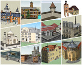 💎【Sketchup Architecture 3D Projects】European Classical Architecture Sketchup 3D Models V3 - Architecture Autocad Blocks,CAD Details,CAD Drawings,3D Models,PSD,Vector,Sketchup Download