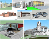 💎【Sketchup Architecture 3D Projects】8 Types of School Design Sketchup 3D Models V9 - Architecture Autocad Blocks,CAD Details,CAD Drawings,3D Models,PSD,Vector,Sketchup Download