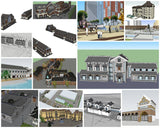 💎【Sketchup Architecture 3D Projects】15 Types of Commercial Street Design Sketchup 3D Models V3 - Architecture Autocad Blocks,CAD Details,CAD Drawings,3D Models,PSD,Vector,Sketchup Download