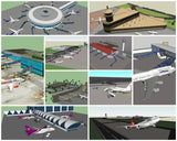 💎【Sketchup Architecture 3D Projects】10 Types of Airport Design Sketchup 3D Models V2 - Architecture Autocad Blocks,CAD Details,CAD Drawings,3D Models,PSD,Vector,Sketchup Download