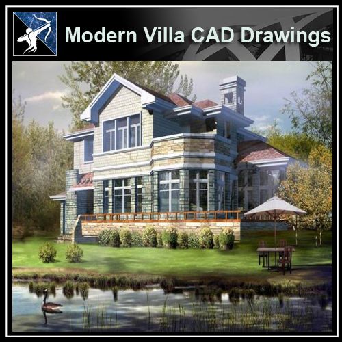 ★Modern Villa CAD Plan,Elevation Drawings Download V.16 - Architecture Autocad Blocks,CAD Details,CAD Drawings,3D Models,PSD,Vector,Sketchup Download