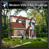 ★Modern Villa CAD Plan,Elevation Drawings Download V.27 - Architecture Autocad Blocks,CAD Details,CAD Drawings,3D Models,PSD,Vector,Sketchup Download