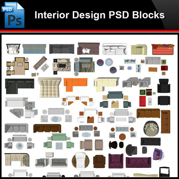 ★Photoshop PSD Blocks-Interior Design PSD Blocks -Sofa PSD Blocks - Architecture Autocad Blocks,CAD Details,CAD Drawings,3D Models,PSD,Vector,Sketchup Download