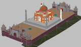 【World Famous Architecture CAD Drawings】Taj mahal CAD 3D model - Architecture Autocad Blocks,CAD Details,CAD Drawings,3D Models,PSD,Vector,Sketchup Download
