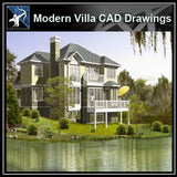 ★Modern Villa CAD Plan,Elevation Drawings Download V.32 - Architecture Autocad Blocks,CAD Details,CAD Drawings,3D Models,PSD,Vector,Sketchup Download