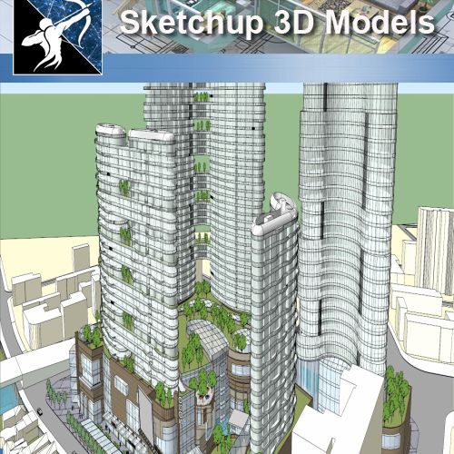 ★★Sketchup 3D Models--Big Scale Business Architecture Sketchup Models 03 - Architecture Autocad Blocks,CAD Details,CAD Drawings,3D Models,PSD,Vector,Sketchup Download