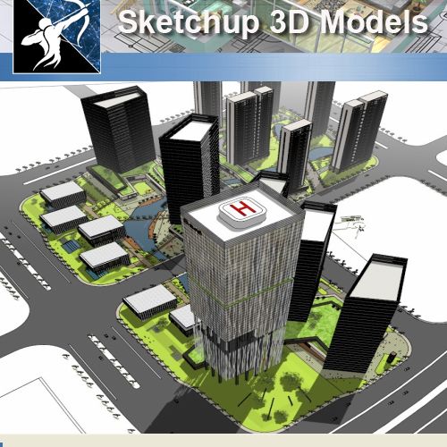 ★★Sketchup 3D Models--Big Scale Business Architecture Sketchup Models 04 - Architecture Autocad Blocks,CAD Details,CAD Drawings,3D Models,PSD,Vector,Sketchup Download
