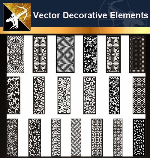★Vector Decoration Design Elements V.17-Download Illustration AI Vector Files - Architecture Autocad Blocks,CAD Details,CAD Drawings,3D Models,PSD,Vector,Sketchup Download