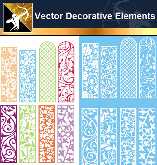 ★Vector Decoration Design Elements V.26-Download Illustration AI Vector Files - Architecture Autocad Blocks,CAD Details,CAD Drawings,3D Models,PSD,Vector,Sketchup Download