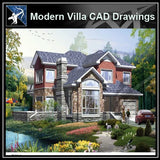 ★Modern Villa CAD Plan,Elevation Drawings Download V.8 - Architecture Autocad Blocks,CAD Details,CAD Drawings,3D Models,PSD,Vector,Sketchup Download