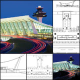 【Famous Architecture Project】Washington Dulles International Airport-CAD Drawings - Architecture Autocad Blocks,CAD Details,CAD Drawings,3D Models,PSD,Vector,Sketchup Download