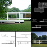 【Famous Architecture Project】Farnsworth House-CAD Drawings - Architecture Autocad Blocks,CAD Details,CAD Drawings,3D Models,PSD,Vector,Sketchup Download