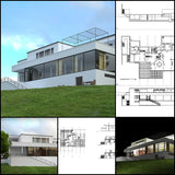 【Famous Architecture Project】Tugendhat House-Mies Van Der Rohe-CAD Drawings - Architecture Autocad Blocks,CAD Details,CAD Drawings,3D Models,PSD,Vector,Sketchup Download