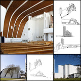 【Famous Architecture Project】Iglesia Riola(Italia) - Alvar Aalto-CAD Drawings - Architecture Autocad Blocks,CAD Details,CAD Drawings,3D Models,PSD,Vector,Sketchup Download