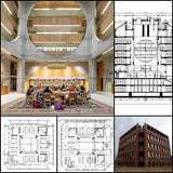 【Famous Architecture Project】Exeter Library - Louis Kahn-CAD Drawings - Architecture Autocad Blocks,CAD Details,CAD Drawings,3D Models,PSD,Vector,Sketchup Download
