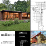 【Famous Architecture Project】Herbert and Katherine Jacobs House-Frank Lloyd Wright-Architectural CAD Drawings - Architecture Autocad Blocks,CAD Details,CAD Drawings,3D Models,PSD,Vector,Sketchup Download