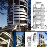 【Famous Architecture Project】Mesiniaga Tower-Ken Yeang-Architectural CAD Drawings - Architecture Autocad Blocks,CAD Details,CAD Drawings,3D Models,PSD,Vector,Sketchup Download