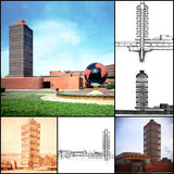 【Famous Architecture Project】SC Johnson Administration Building and Research Tower-Frank Lloyd Wright-Architectural CAD Drawings - Architecture Autocad Blocks,CAD Details,CAD Drawings,3D Models,PSD,Vector,Sketchup Download