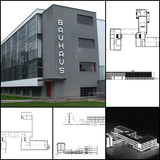 【World Famous Architecture CAD Drawings】Bauhaus_Dessau-Walter Gropius - Architecture Autocad Blocks,CAD Details,CAD Drawings,3D Models,PSD,Vector,Sketchup Download