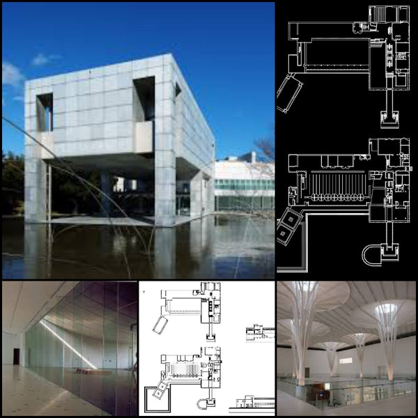 【World Famous Architecture CAD Drawings】Museum of Modern Art-Arata Isozaki - Architecture Autocad Blocks,CAD Details,CAD Drawings,3D Models,PSD,Vector,Sketchup Download