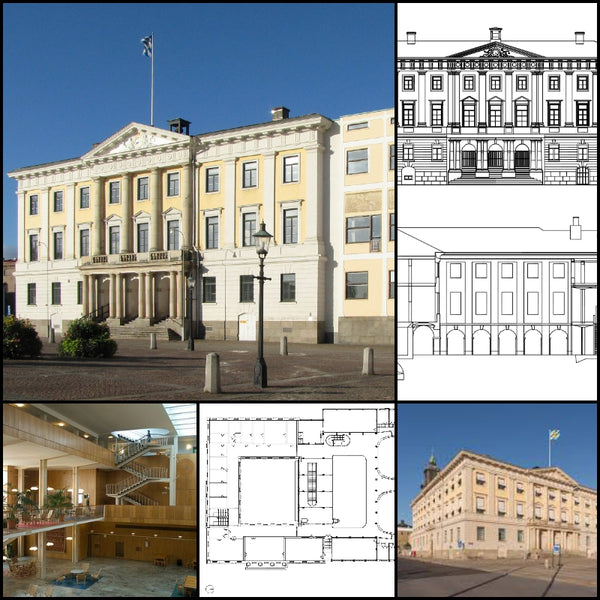 【World Famous Architecture CAD Drawings】Gothenburg city hall-goteborgs radhus - Architecture Autocad Blocks,CAD Details,CAD Drawings,3D Models,PSD,Vector,Sketchup Download