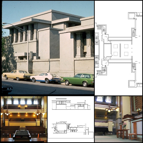 【World Famous Architecture CAD Drawings】Unity Temple-Frank Lloyd Wright - Architecture Autocad Blocks,CAD Details,CAD Drawings,3D Models,PSD,Vector,Sketchup Download