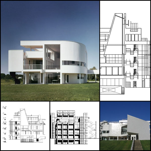 【World Famous Architecture CAD Drawings】Richard Maier-Centro internacional - Architecture Autocad Blocks,CAD Details,CAD Drawings,3D Models,PSD,Vector,Sketchup Download