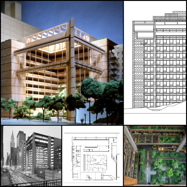 【World Famous Architecture CAD Drawings】The Ford Foundation-Kevin Roche John Dinkeloo and Associates - Architecture Autocad Blocks,CAD Details,CAD Drawings,3D Models,PSD,Vector,Sketchup Download